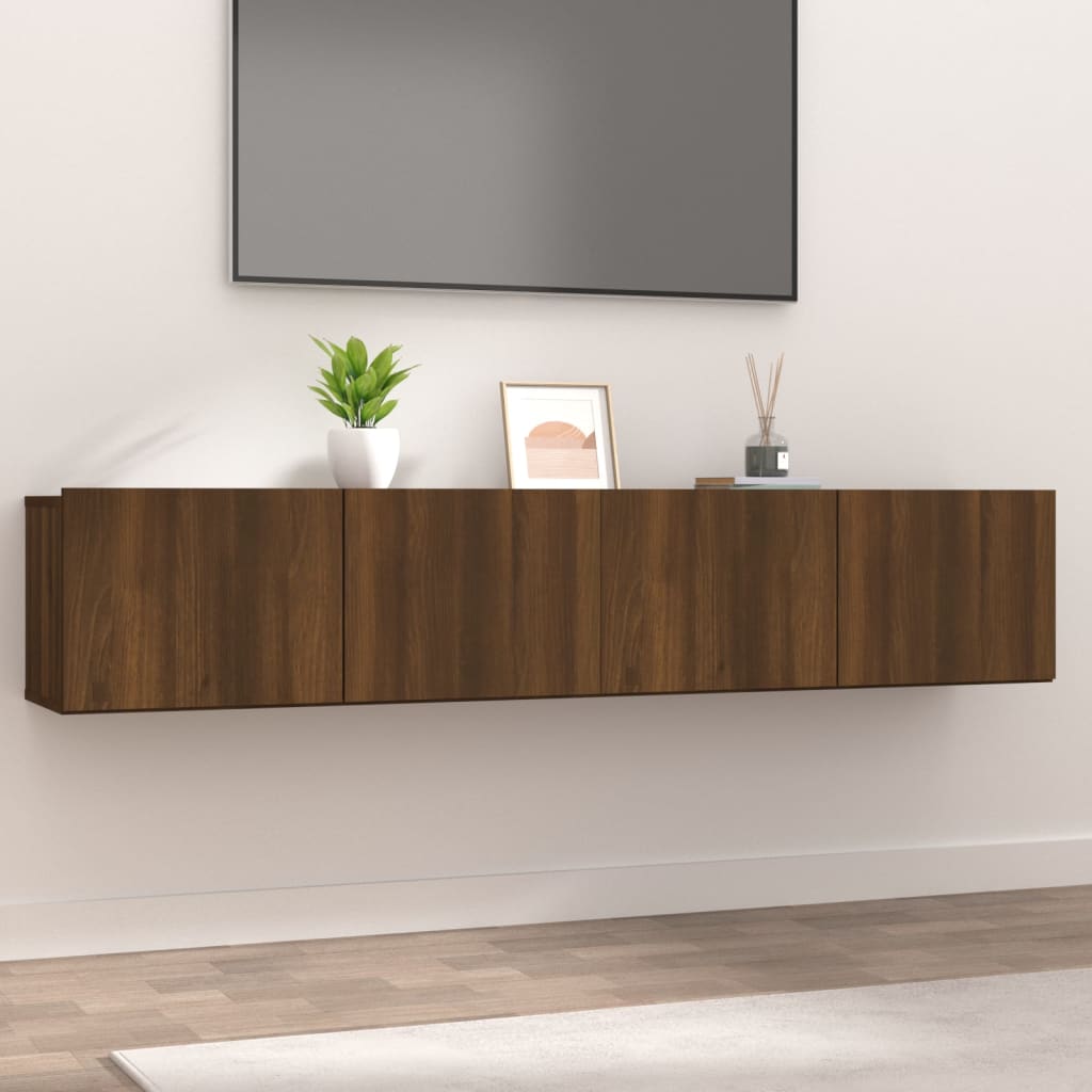 Mobili Porta TV 2pz Rovere Marrone 80x30x30cm Legno Multistrato cod mxl 9032