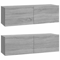 Mobili TV Parete 2pz Grigio Sonoma 100x30x30 Legno Multistrato cod mxl 22797