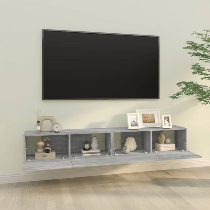 Mobili TV Parete 2pz Grigio Sonoma 100x30x30 Legno Multistrato cod mxl 22797