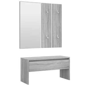 Set di Mobili da Corridoio Grigio Sonoma in Legno Multistrato cod mxl 50296