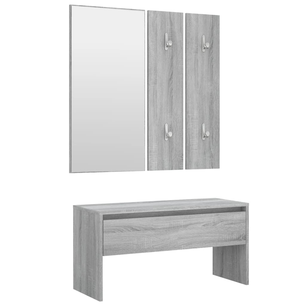 Set di Mobili da Corridoio Grigio Sonoma in Legno Multistrato 820479