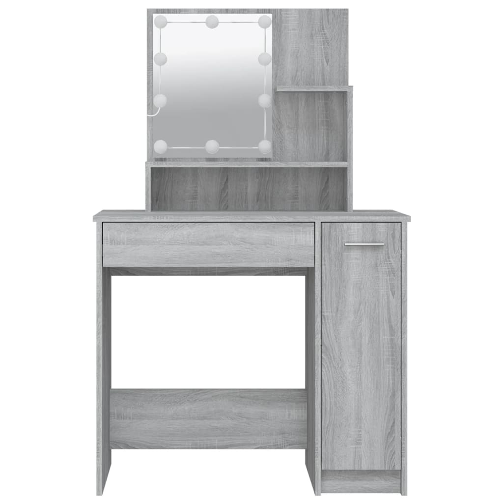 Toeletta con LED Grigio Sonoma 86,5x35x136 cm cod 10689