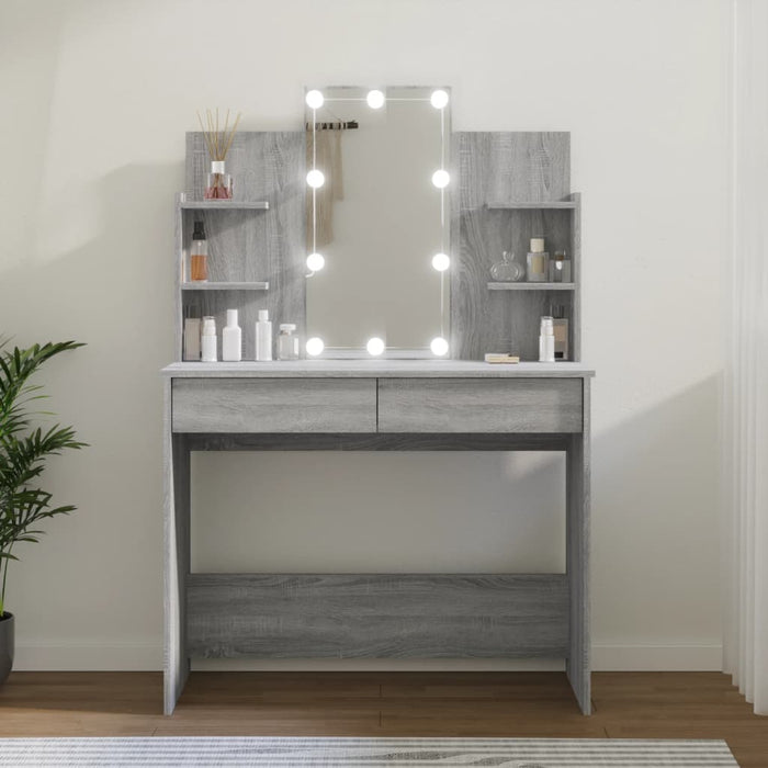 Toeletta con LED Grigio Sonoma 96x40x142 cm 820488