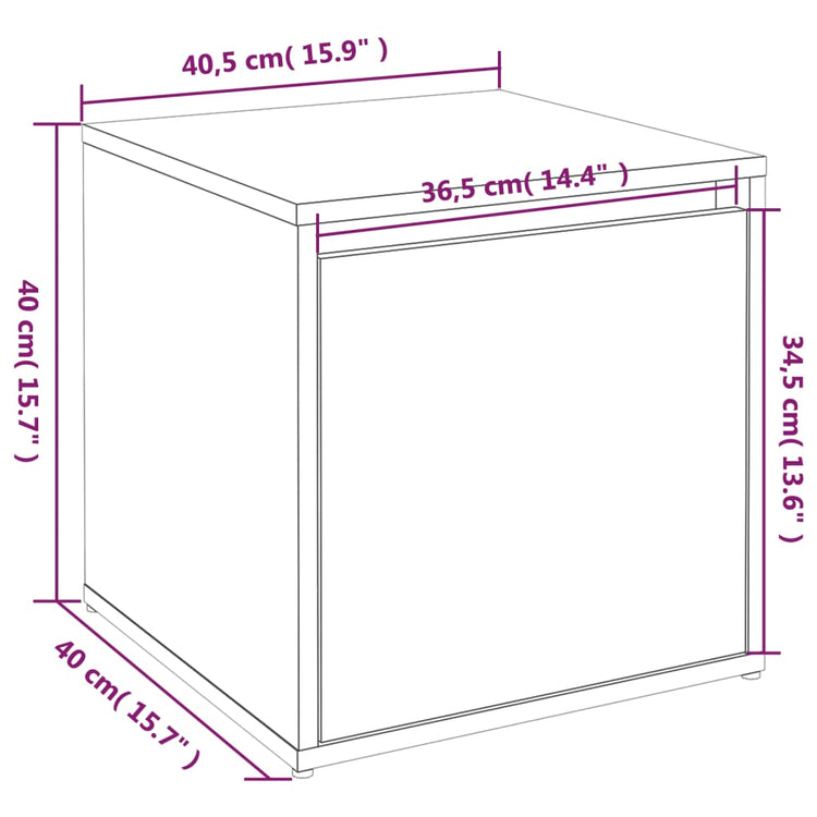 Cassetto Contenitore Rovere Fumo 40,5x40x40cm Legno Multistrato