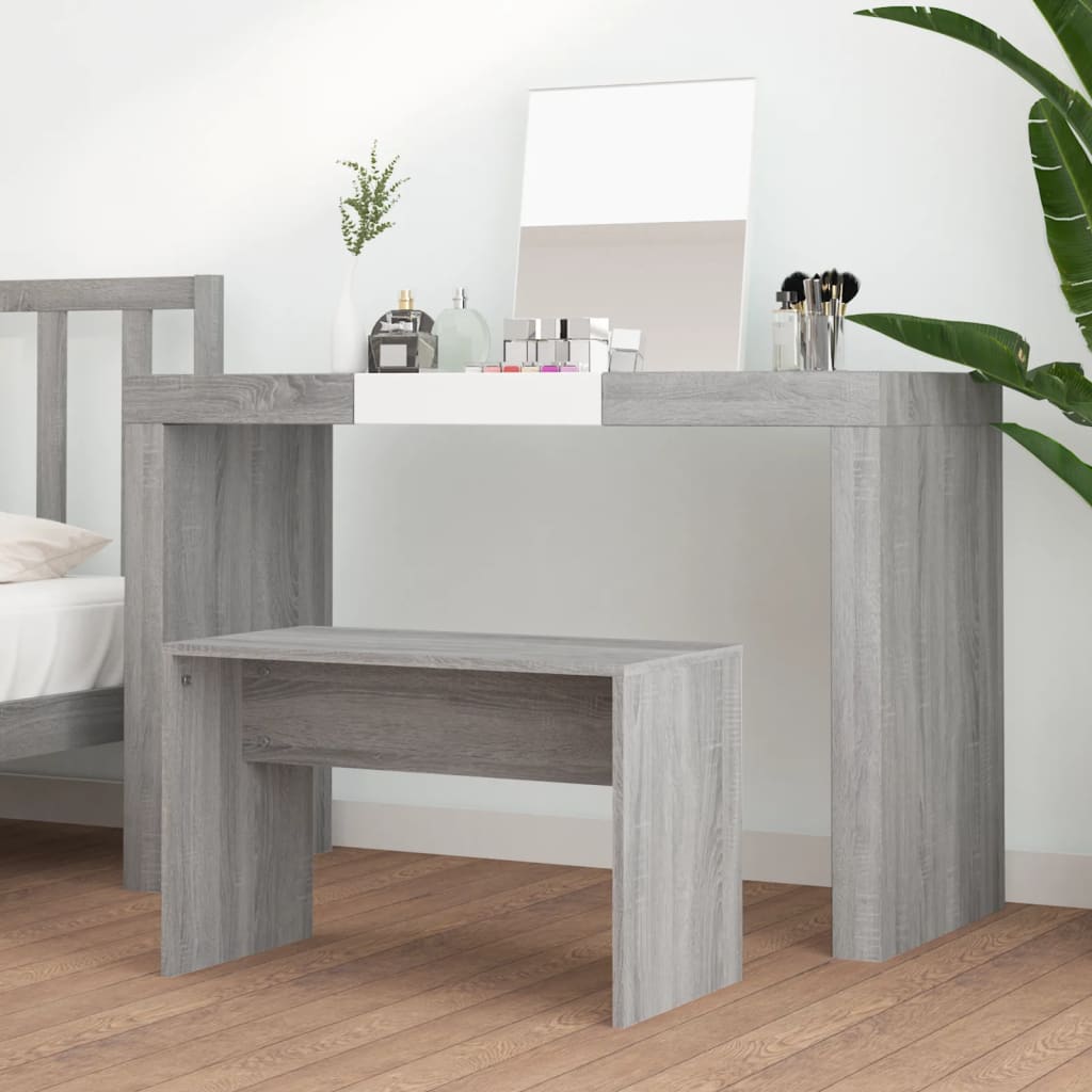 Sgabello da Toeletta Grigio Sonoma 70x35x45cm Legno Multistrato 820524