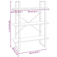 Libreria Grigio Sonoma 80x30x105 cm in Legno Multistrato 821316