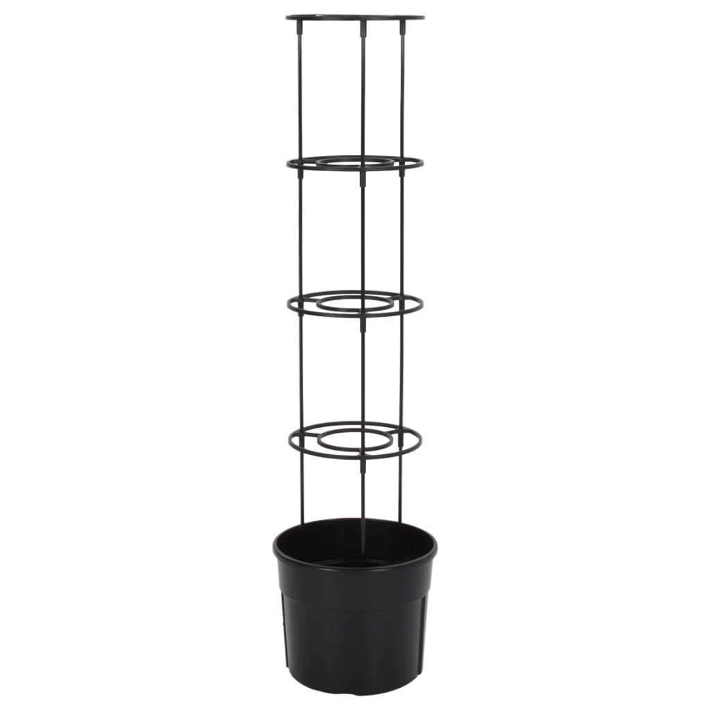 Vaso a Torre per Pomodori Antracite Ø29,5x115 cm Polipropilene 152209