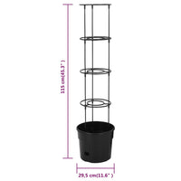 Vaso a Torre per Pomodori Antracite Ø29,5x115 cm Polipropilene cod mxl 66642