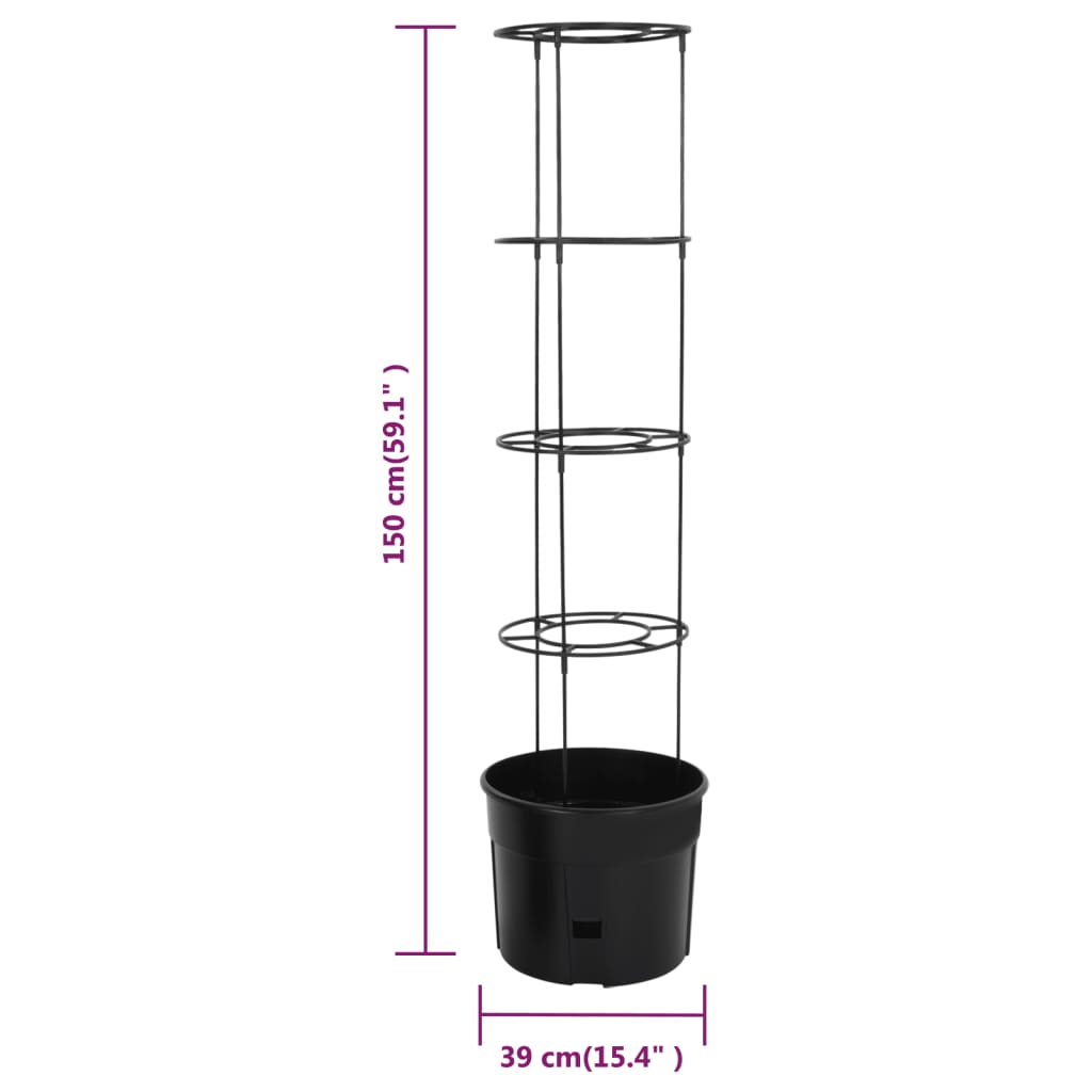 Vaso a Torre per Pomodori Antracite Ø39x150 cm Polipropilene cod mxl 67126