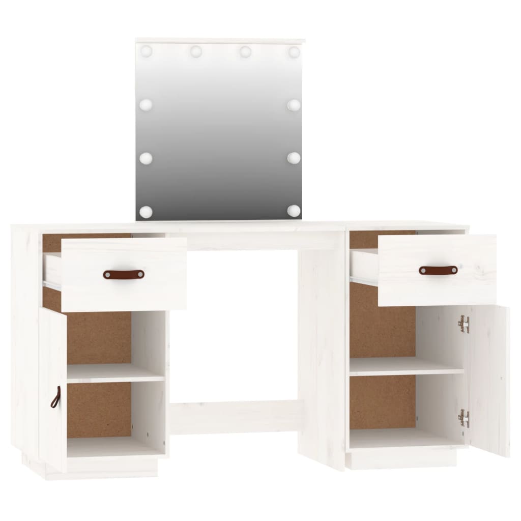 Set Toeletta con LED Bianco in Legno Massello di Pino cod mxl 65184