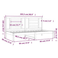 Dormeuse Bianca 90x200 cm in Legno Massello di Pino 3108057