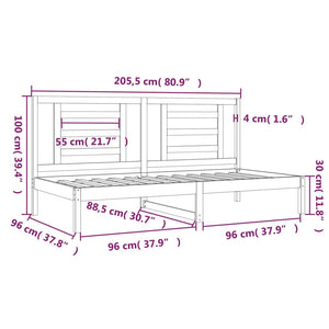 Dormeuse Bianca 90x200 cm in Legno Massello di Pino 3108057