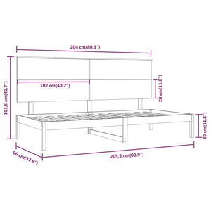 Dormeuse Bianca 90x200 cm in Legno Massello di Pino cod mxl 58315