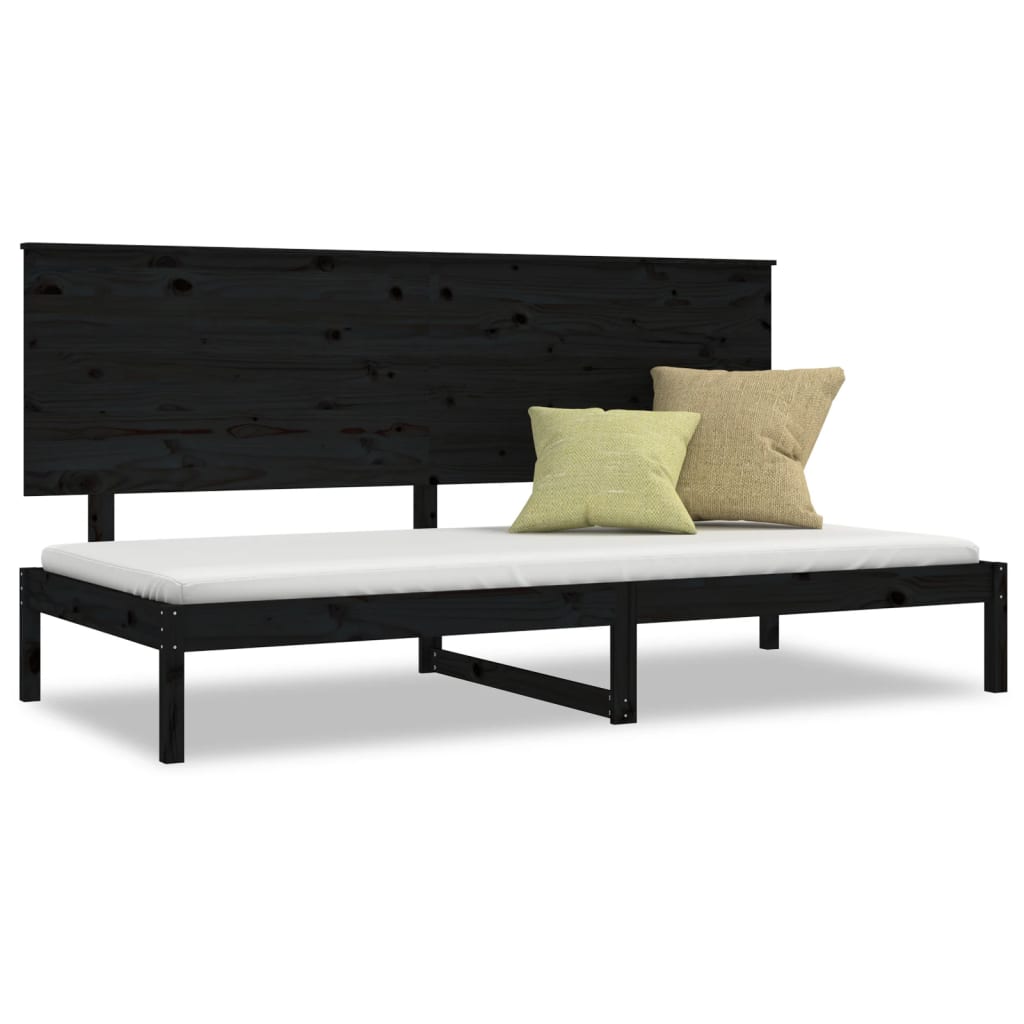 Dormeuse Nera 90x200 cm in Legno Massello di Pino cod mxl 60392