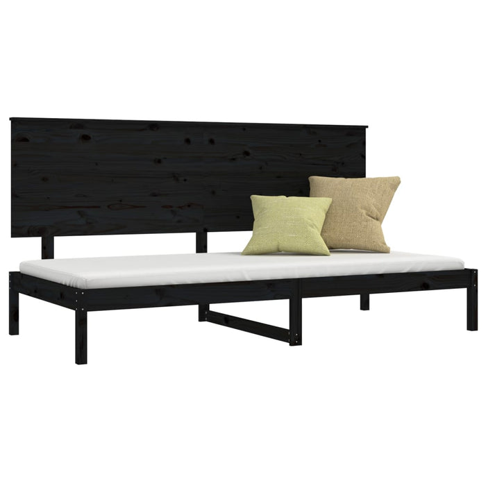 Dormeuse Nera 90x200 cm in Legno Massello di Pino cod mxl 60392