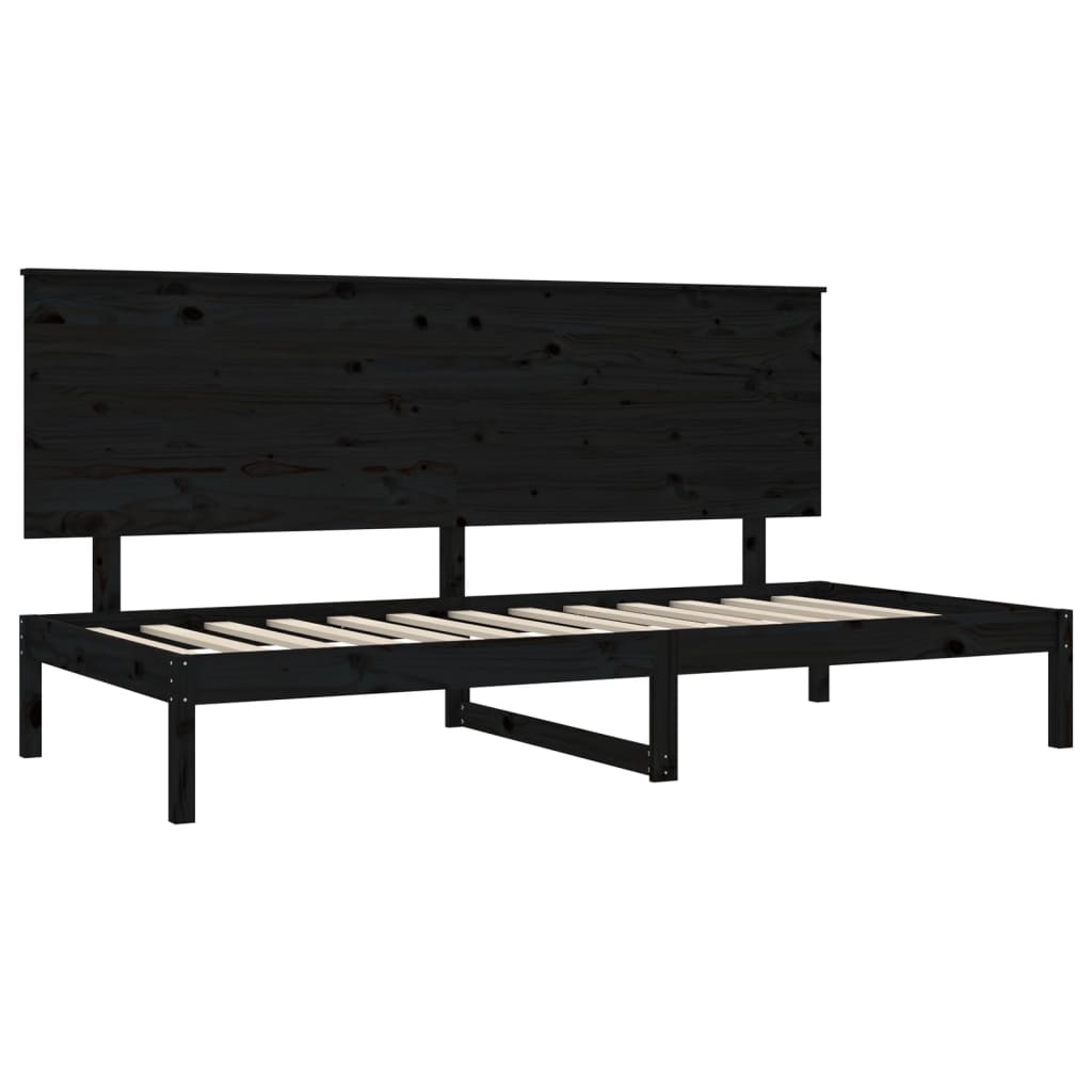 Dormeuse Nera 90x200 cm in Legno Massello di Pino cod mxl 60392