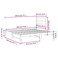 Dormeuse Estraibile 2x(90x190) cm Legno Massello di Pino cod mxl 63779