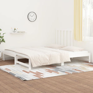 Dormeuse Estraibile Bianca 2x(90x200) cm Legno Massello di Pino 3108318