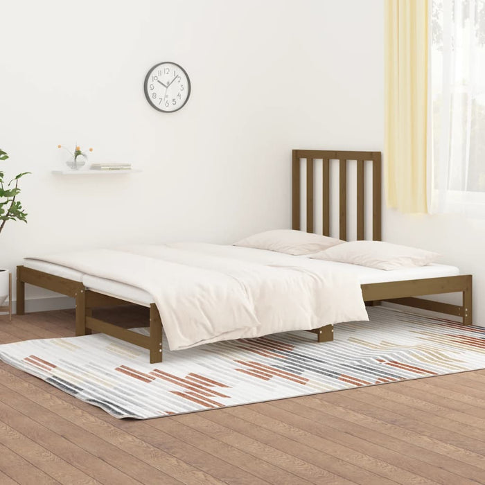 Dormeuse Estraibile Miele 2x(90x200) cm Legno Massello di Pino cod mxl 54068