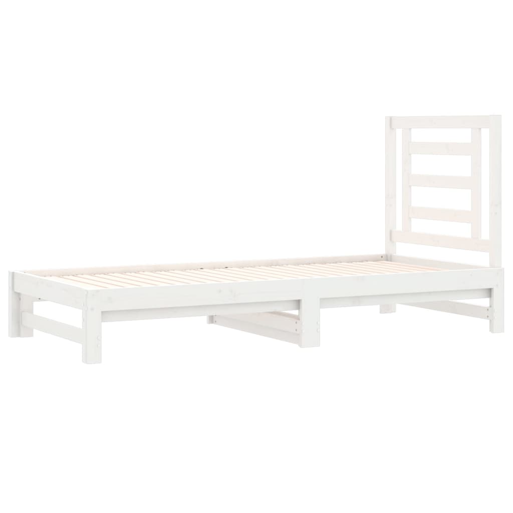 Dormeuse Estraibile Bianca 2x(90x200) cm Legno Massello di Pino 3108603