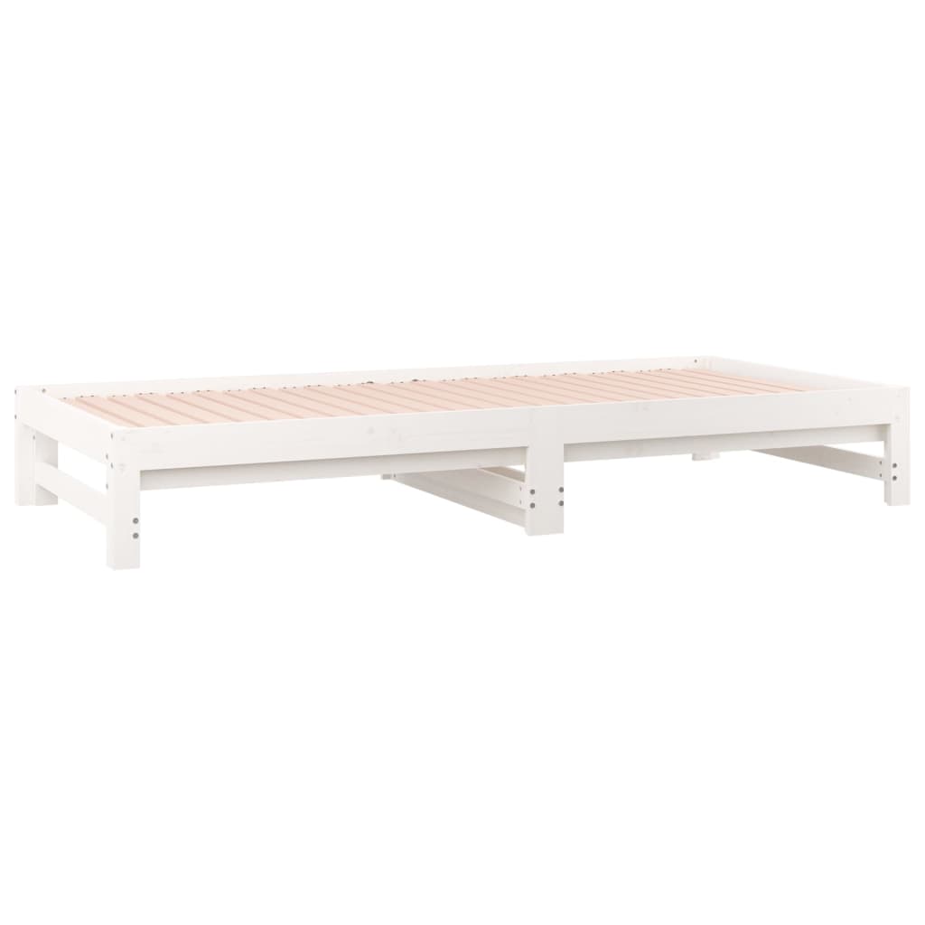 Dormeuse Estraibile Bianca 2x(90x200) cm Legno Massello di Pino 3108603