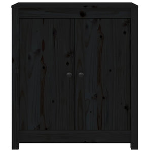 Credenze 2 pz Nero 70x35x80 cm in Legno Massello di Pino cod mxl 11928