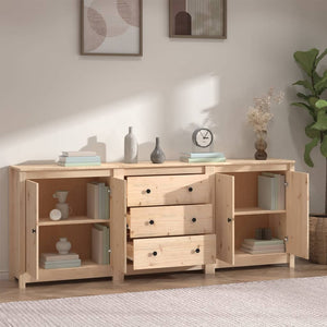 Credenza 210x35x80 cm in Legno Massello di Pinocod mxl 77365