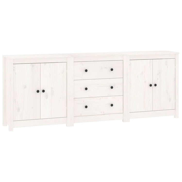 Credenza Bianca 210x35x80 cm in Legno Massello di Pino cod mxl 13906