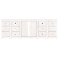 Credenza Bianca 230x35x80 cm in Legno Massello di Pino cod mxl 17195