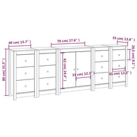 Credenza Bianca 230x35x80 cm in Legno Massello di Pino cod mxl 17195