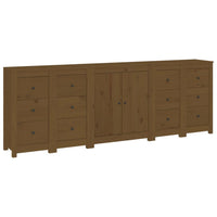 Credenza Miele 230x35x80 cm in Legno Massello di Pino cod mxl 22952