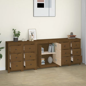 Credenza Miele 230x35x80 cm in Legno Massello di Pino cod mxl 22952