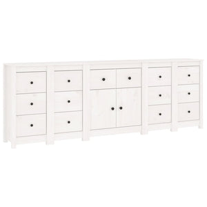 Credenza Bianca 230x35x80 cm in Legno Massello di Pino cod mxl 17191