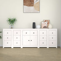 Credenza Bianca 230x35x80 cm in Legno Massello di Pino cod mxl 17191