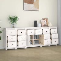 Credenza Bianca 230x35x80 cm in Legno Massello di Pino cod mxl 17191