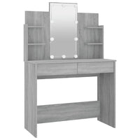 Set Tavolo da Toeletta con LED Grigio Sonoma Legno Multistrato 3114129