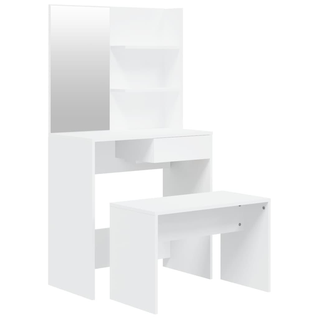 Set Tavolo da Toeletta Bianco 74,5x40x141 cm 3114139