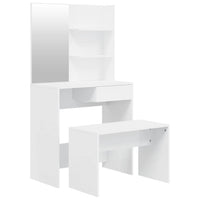 Set Tavolo da Toeletta Bianco Lucido 74,5x40x141 cm 3114143