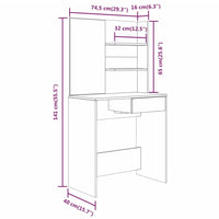 Set Tavolo da Toeletta Grigio Sonoma 74,5x40x141 cm 3114145