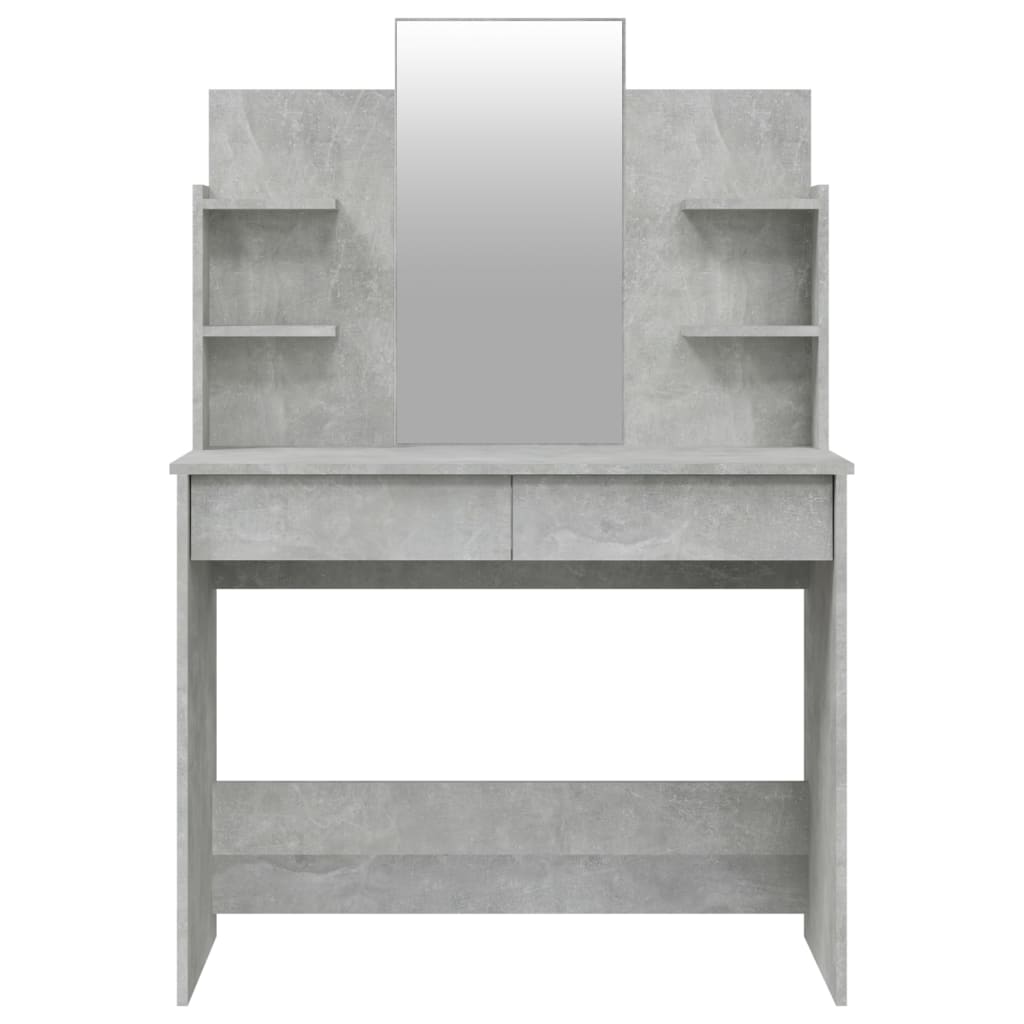 Set Tavolo da Toeletta Grigio Cemento 96x40x142 cm 3114158