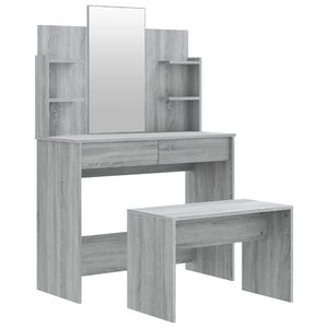 Set Tavolo da Toeletta Grigio Sonoma 96x40x142 cm 3114161