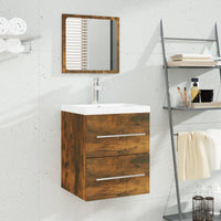 Mobile Bagno con Lavabo Integrato Rovere Fumo Legno Multistrato 3114168