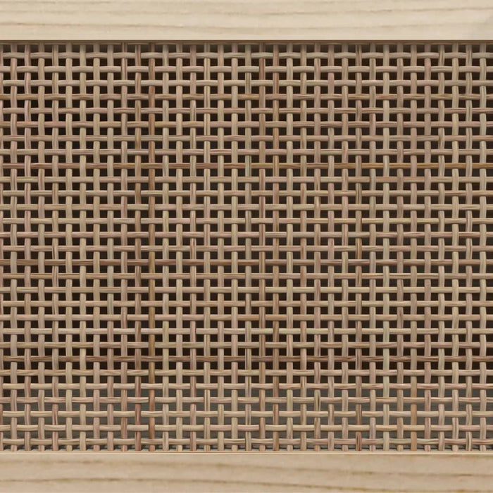 Mobile TV Marrone 80x30x40 cm Massello Pino e Rattan Naturale cod mxl 19666