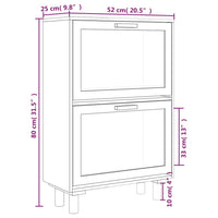 Scarpiera Bianca 52x25x80cm Legno Multistrato e Rattan Naturale cod mxl 45492