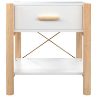 Tavolino da Letto Bianco 42x38x45 cm in Legno Multistrato 345654