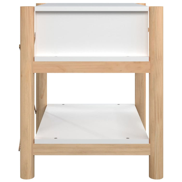 Tavolino da Letto Bianco 42x38x45 cm in Legno Multistrato 345654