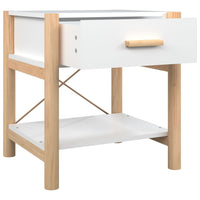 Tavolino da Letto Bianco 42x38x45 cm in Legno Multistrato 345654