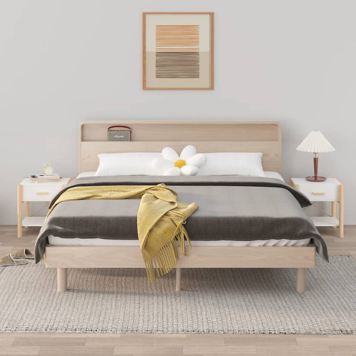 Tavolini da Letto 2pz Bianchi 42x38x45 cm in Legno Multistrato cod mxl 30108