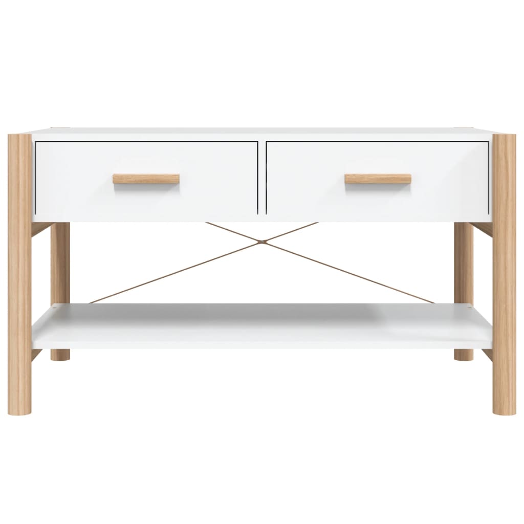 Tavolino da Salotto Bianco 82x38x45 cm in Legno Multistrato 345663