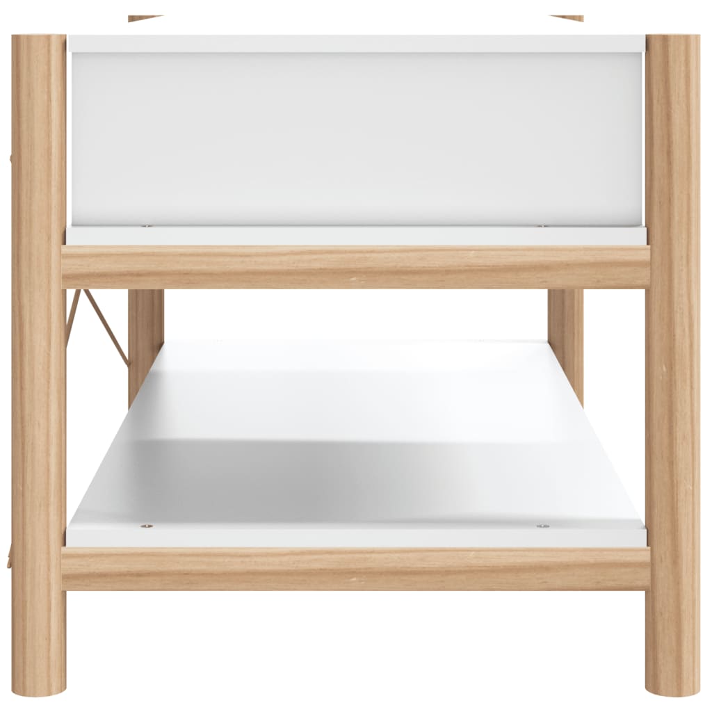 Tavolino da Salotto Bianco 82x38x45 cm in Legno Multistrato 345663